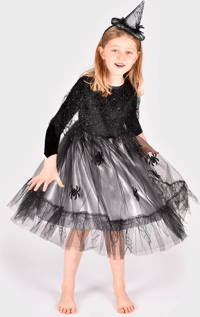 Den Goda Fen verkleedjurk heks met accessoires 110-116cm 4-6 jaar.