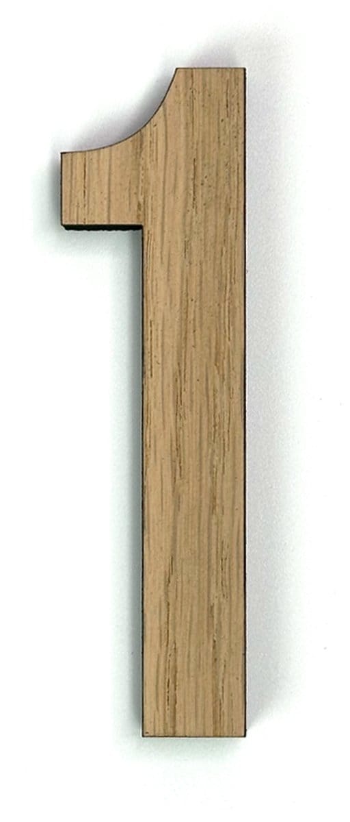Houten cijfer 1 - 37 cm hoog