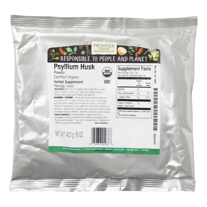 Frontier Co-Op, Biologisch Psylliumvezelpoeder, 453G(16oz)