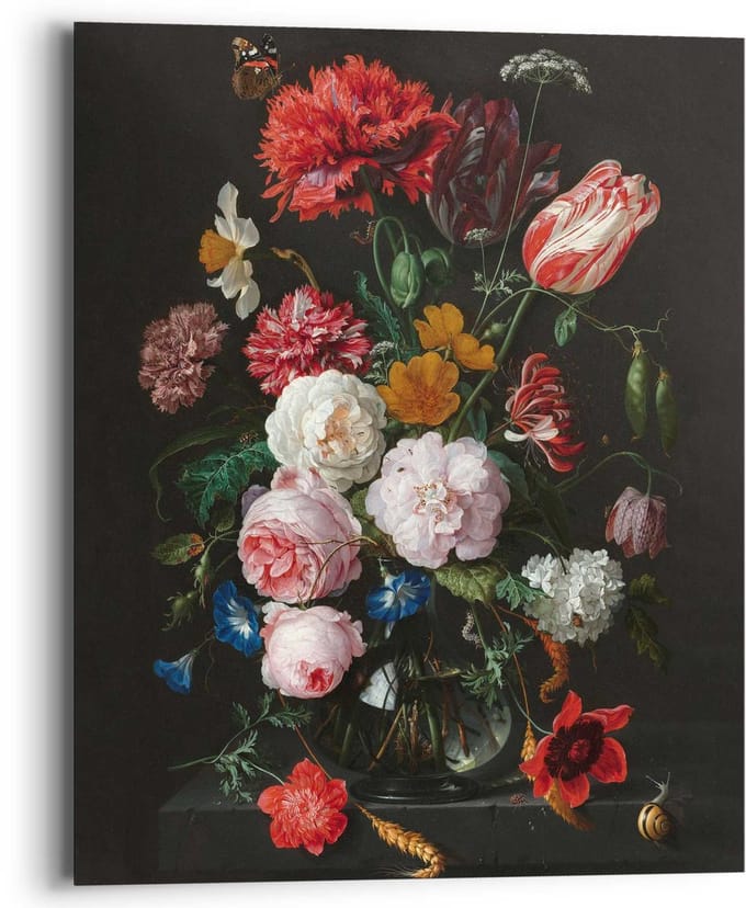 Schilderij De Heem Stilleven met bloemen - 50 x 40 - Hout - REINDERS