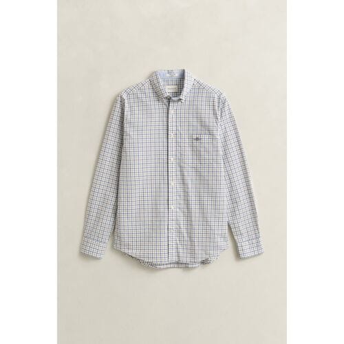 Gant Overhemd Classic Poplin Check Button-Down Taupe Beige / male