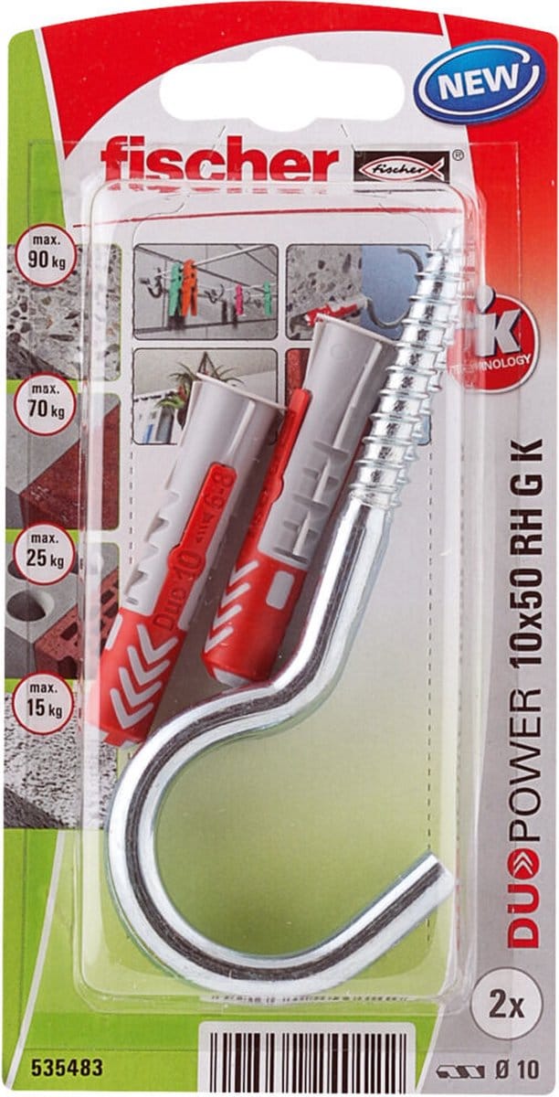 Fischer Universele Plug Duopower Nylon - Diam. 10x50mm - 2 Stuks