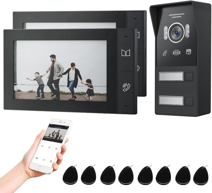 Wifi Video Deurbel met 7 Inch Touchscreen - 1080p Camera, Intercom en Deuropener
