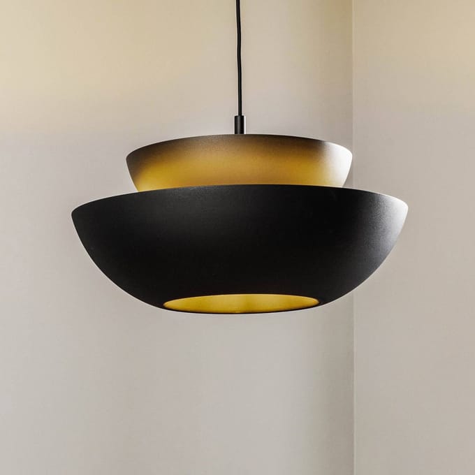 Lucande - hanglamp - 1licht - Staal - H: 20.3 cm - E27 - zwart