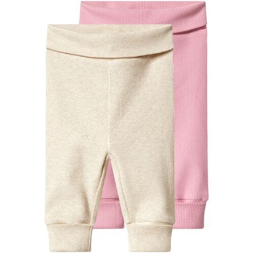 LUPILU Set van 2 baby broekjes (roze/beige, 86/92)