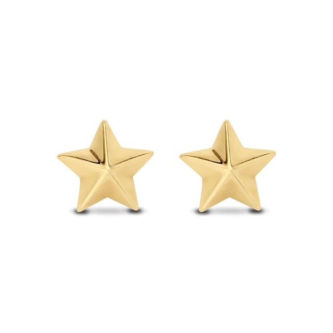 New Bling Goud 9NBG-0042 - Oorknop Ster - Bewerkt - 5mm - Goud