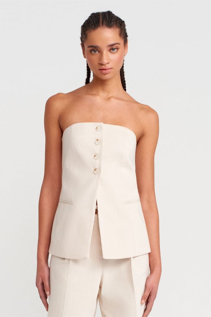 Bandeau Blouse Zonder Schouderbandjes