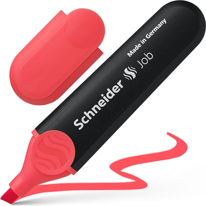 Schneider tekstmarker - Job 150 - rood - markeerstift - S-1502