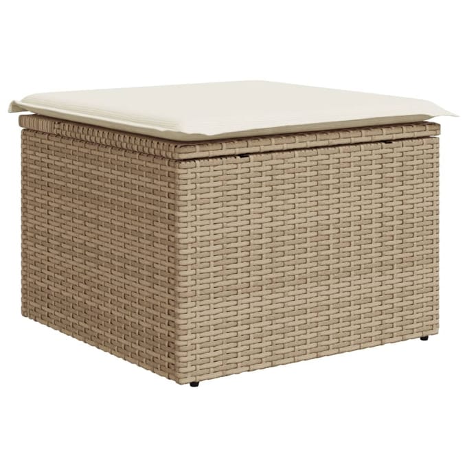 vidaXL - 6-delige - Loungeset - met - kussens - poly - rattan - beige