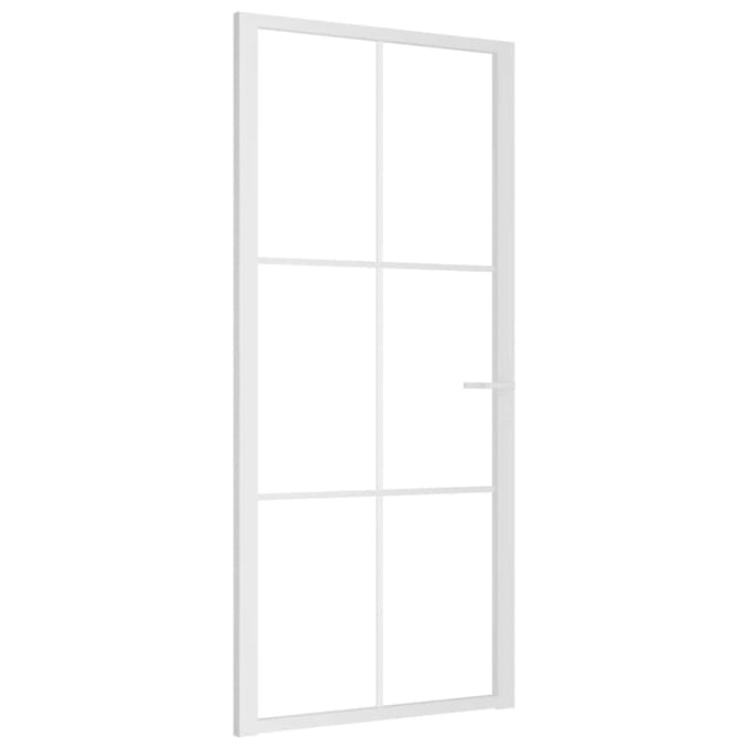 vidaXL - Glazen - deur - 93 - x - 201,5 - cm - Aluminium - Wit - en - Transparant