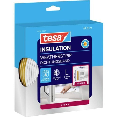 tesa P-Profil 05391-00100-02 Afdichtingstape tesamoll Wit (l x b) 25 m x 9 mm 25 m