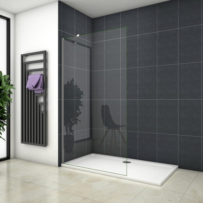 Inloopdouche 8mm NANO EasyClean veiligheidsglas，40x200cm+45cm Stabilisatiestang,200cm hoog