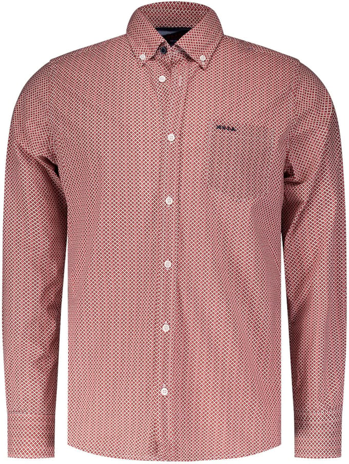 NZA - Rood katoenen stretch overhemd - Reef Red