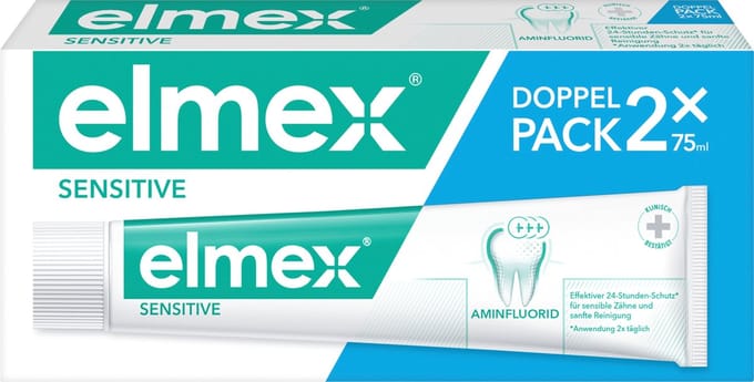 elmex Tandpasta gevoelig dubbelpak (2 x 75 ml), 150 ml