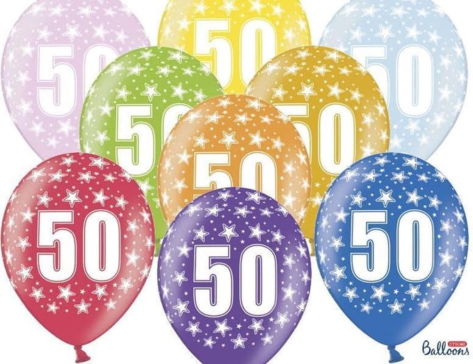 Verjaardag Ballonnen 50 Jaar Metallic Mix (6st)
