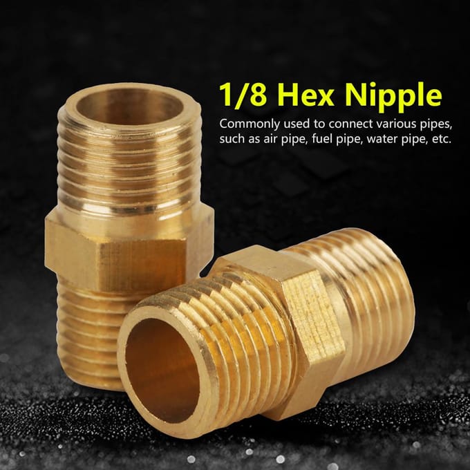 20 stuks 18 BSP naar 18 BSP Buitendraad Messing Pijpzeskantnippel Fitting Snelle Adapter