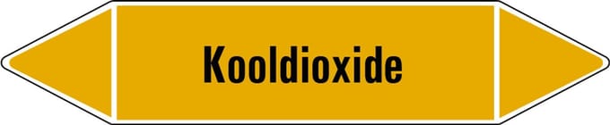 Kooldioxide leidingmarkering op vel 179 x 37 mm - 5 per vel