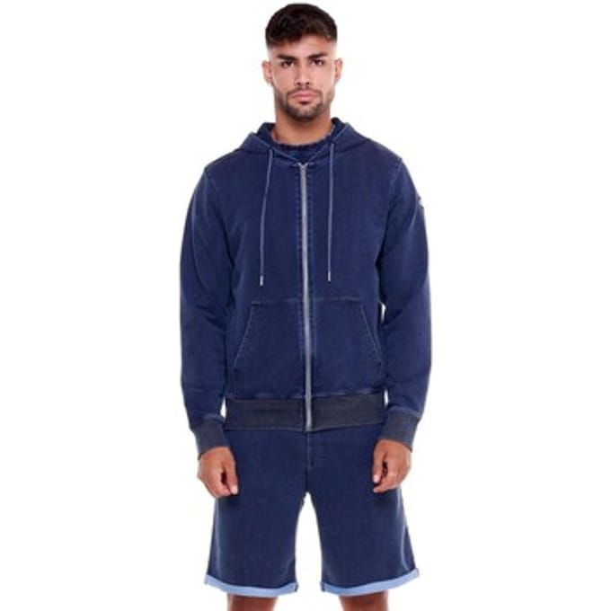 Capuchon sweaters Leone 1947 Man Hoody Full Zip Indigo