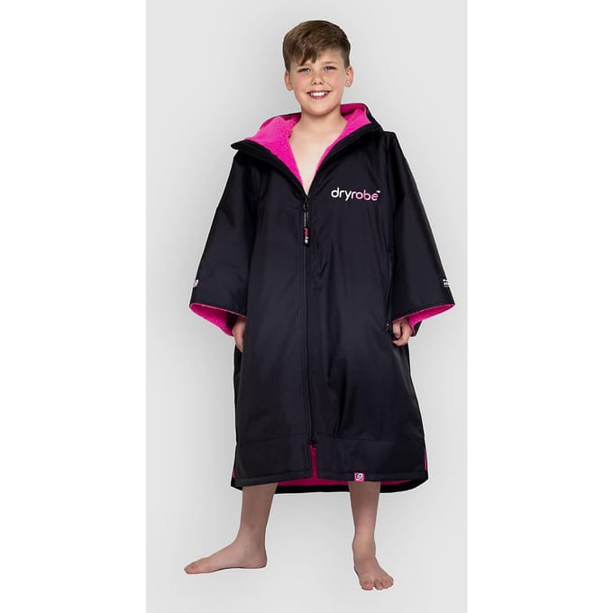 Dryrobe Advance Long Sleeve Kids 5-9 Surf Poncho zwart
