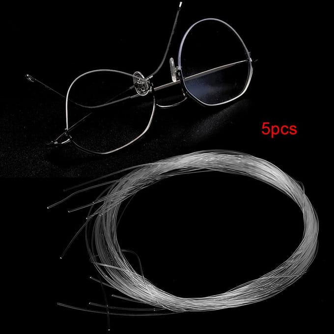 5 Pièces Lunettes Demi-Monture Insertion de Verres Intercalaire Accessoire de Réparation de Lunettes 0.55mm white