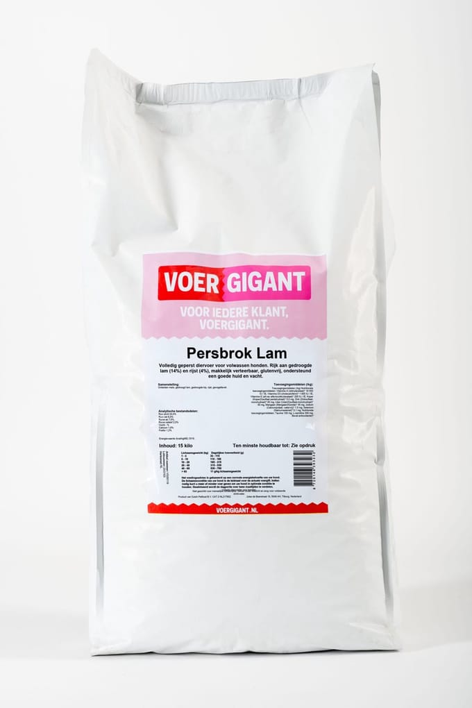 Voergigant - Hondenvoer - Lam - 15 kg