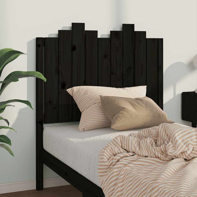 vidaXL - Hoofdbord - 96x4x110 - cm - massief - grenenhout - zwart