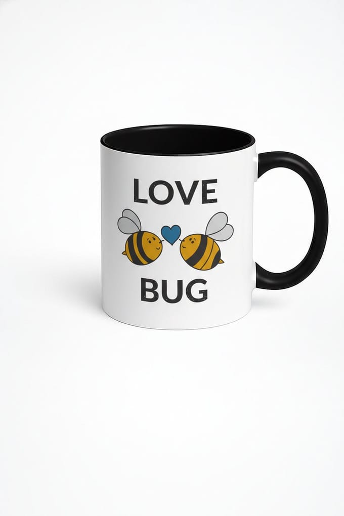 Love Bug Mok | Schattige Bijen & Hart | Uniek Liefdes Cadeau