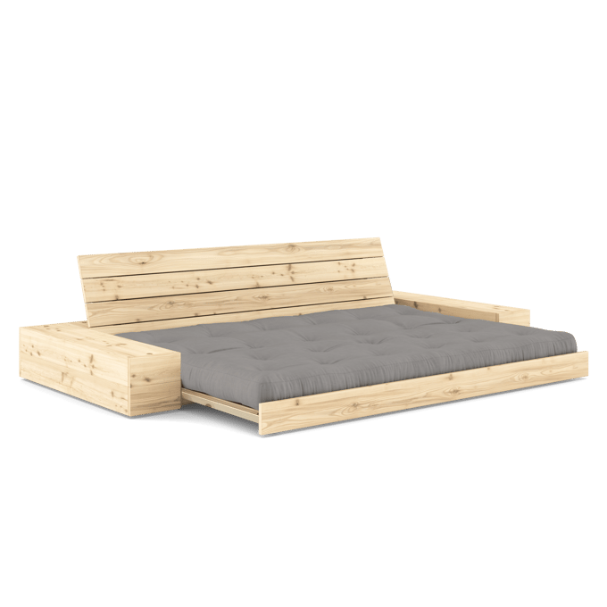 Karup Basis slaapbank inclusief zijboxen - 746 Grey - 101ClearLacquered