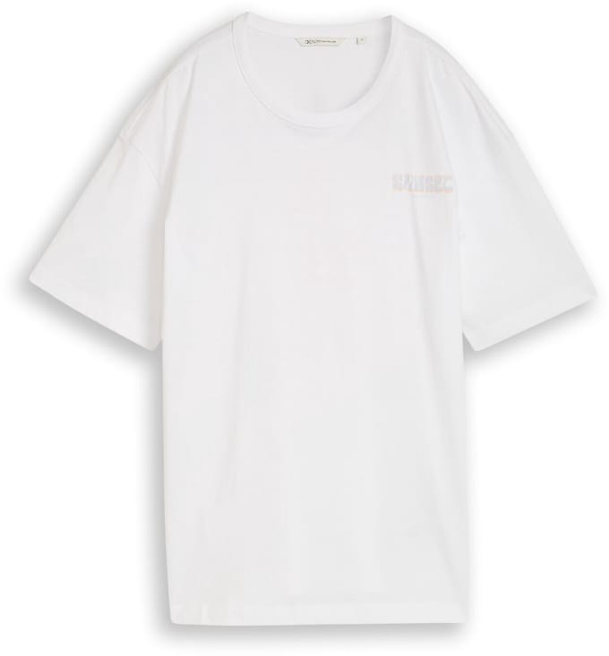 Tom Tailor Denim - Oversized T-shirt met print op de rug - Maat M - White