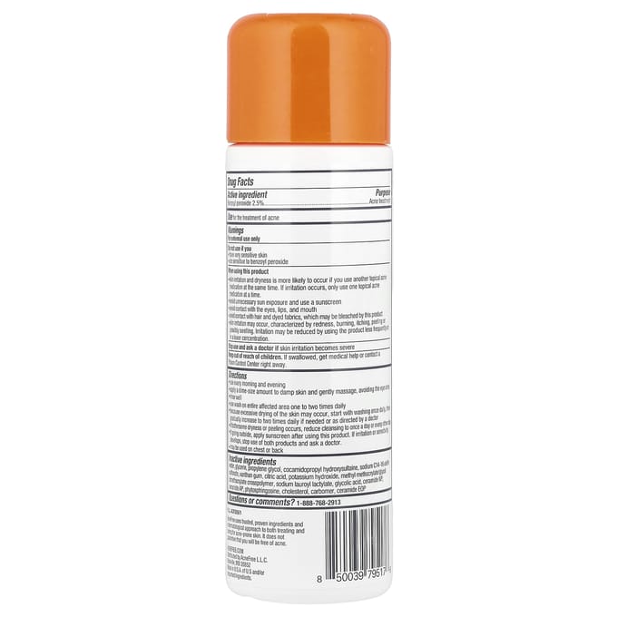 Nettoyant Acné Sans Huile, Traitement Acné, Sans Parfum, 8 oz Fluides (237 ml) orange