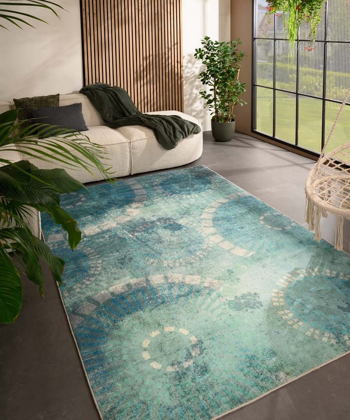 Binnen & buitenkleed - Valenca Aria mintgroen 80x150