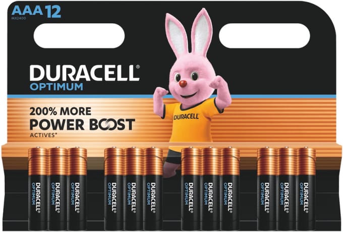 Duracell AAA ultra Optimum batterij alkaline 12-pack