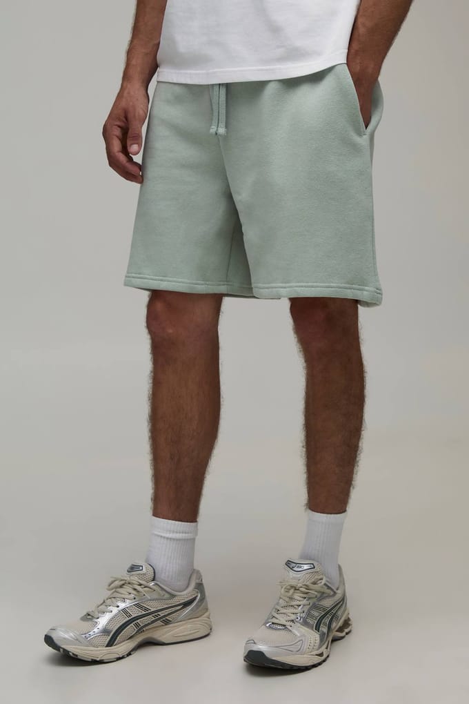 Wijde Short Met Verlaagd Kruis Middellang | Sage | Size Small