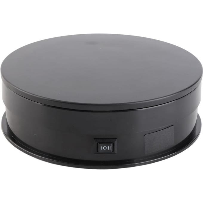 Plateau tournant électrique 15 cm avec télécommande et support pour photographie noir