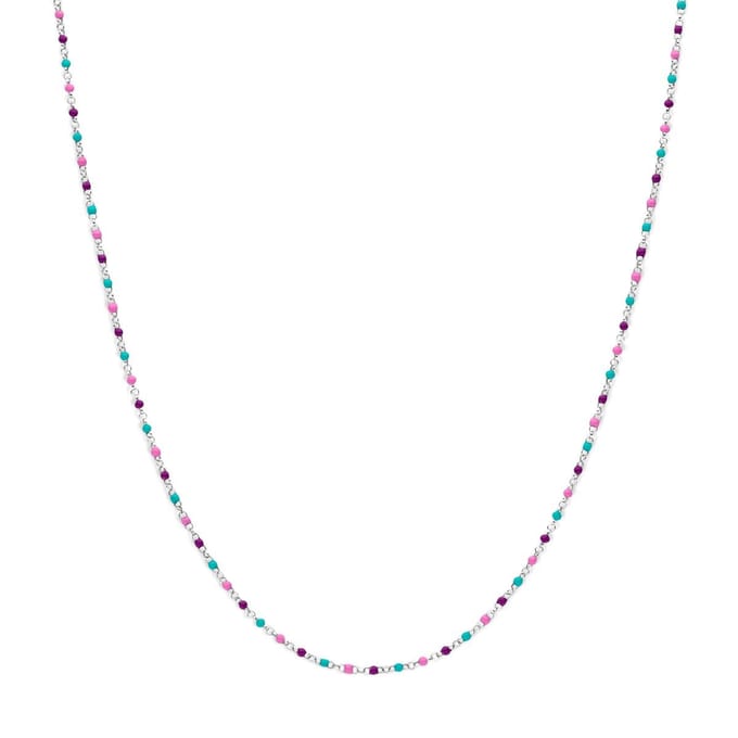 Collier bolletjes gekleurd emaille 36 + 4 cm