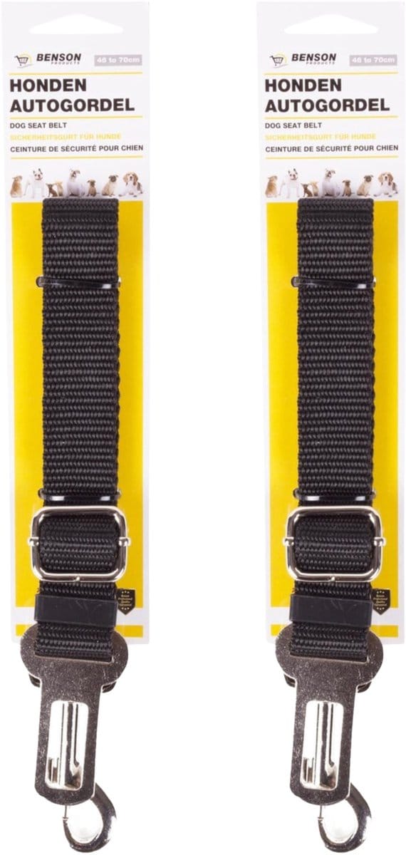 Benson Honden / dieren auto riem - 2x - verstelbaar - polyester - veiligheid