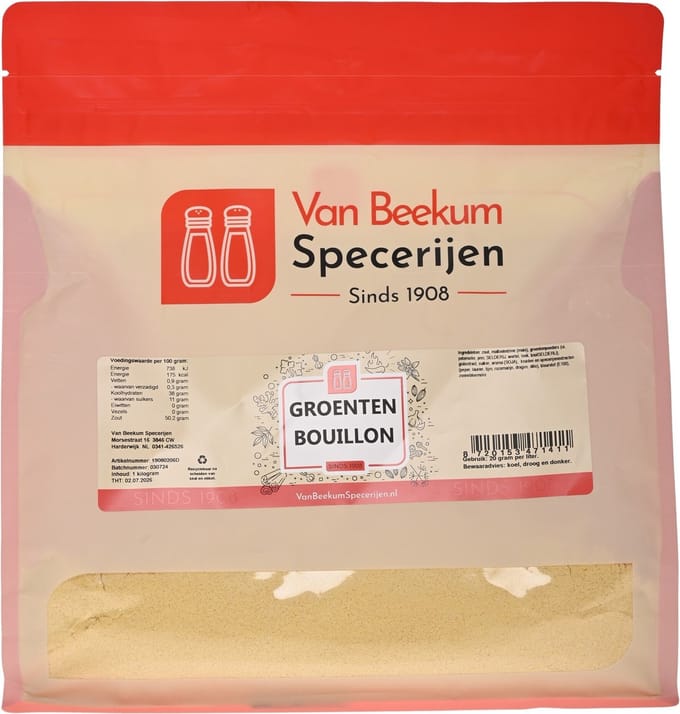 Van Beekum Specerijen - Groenten Bouillon - 1 KG (hersluitbare stazak)