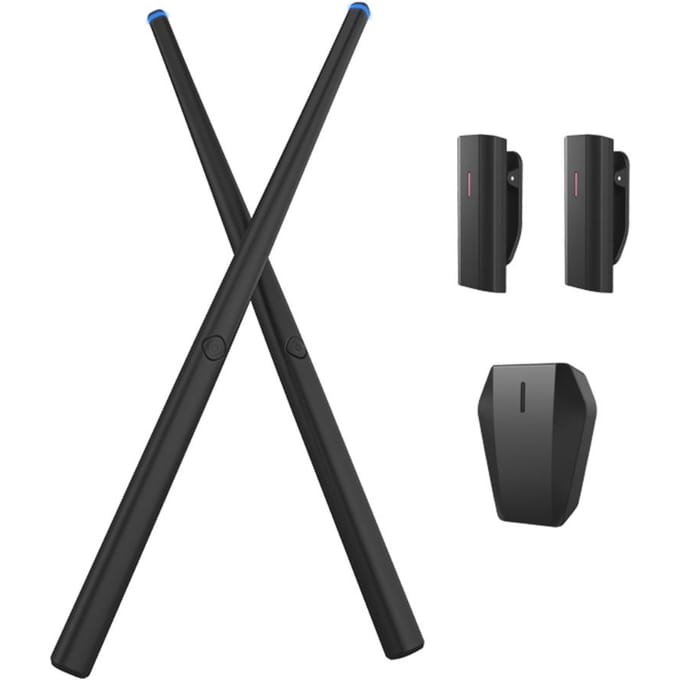 1 set somatosensorische virtuele drumkit Air Drumsticks muziekinstrument voor thuisstudio buiten zwart