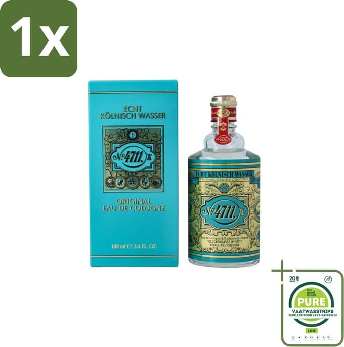 1 x 4711 – Eau de Cologne – Molanus Fles – 100 ml - 4711 Original Eau De Cologne - Eau De Cologne Molanus - Frisheid - Parfum - Geur
