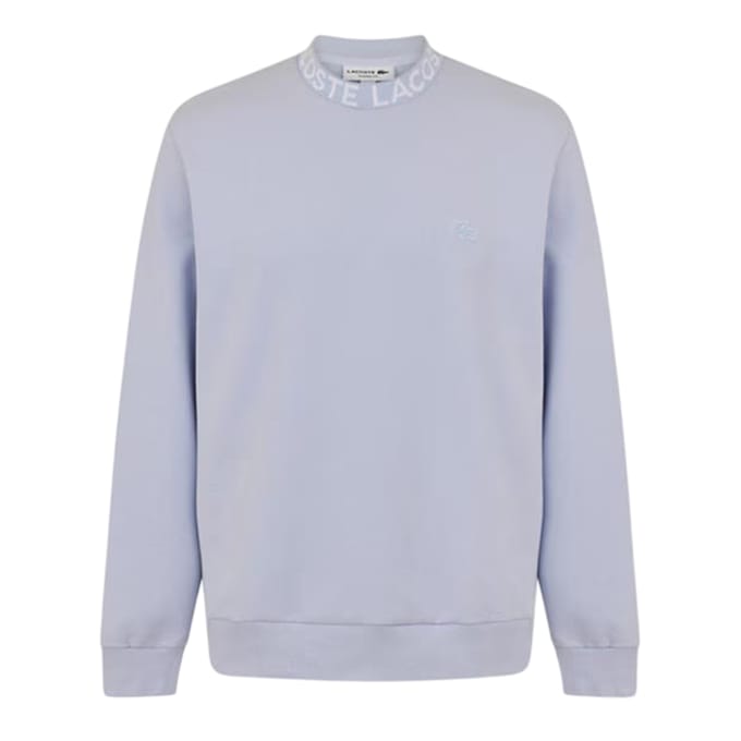 Lacoste Heren Sweatshirt met Opschrift Crew Hals (Lichtblauw)
