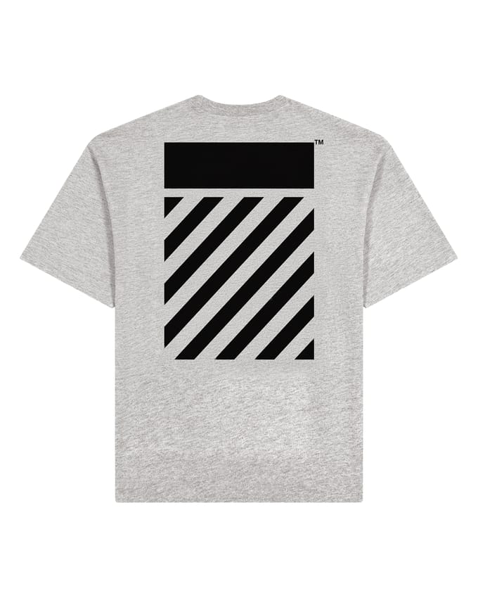 L/AB Off-White t-shirt jongens Diag Heather Grey - maat 140