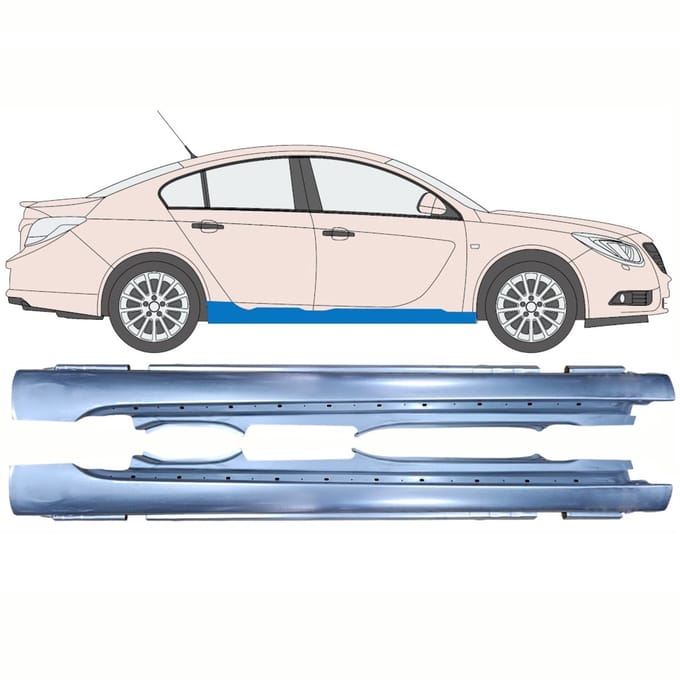 Volledige dorpel voor Opel Insignia 2008-2017 / Links + Rechts / Set
