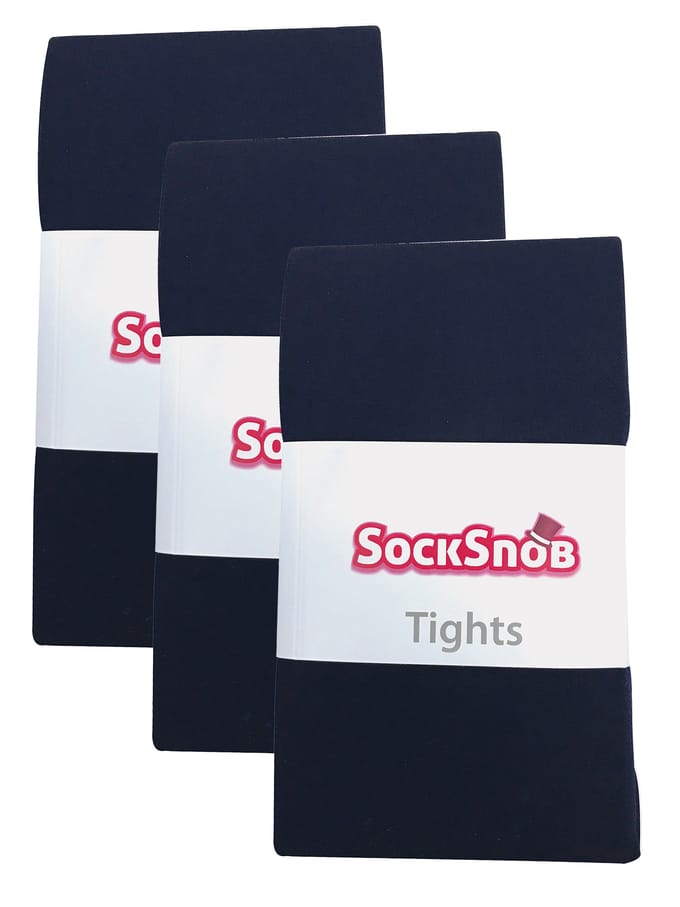 3 paar dames gekleurde ondoorzichtige 80 denier panty's - Marine