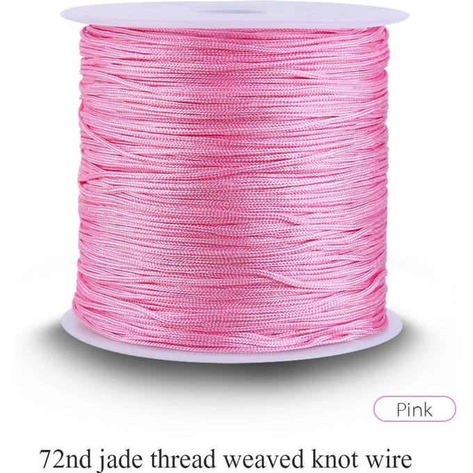 100M x 0.8mm Nylon Chinees Knoopkoord Rattail Macrame Shamballa Draad String Roze pink