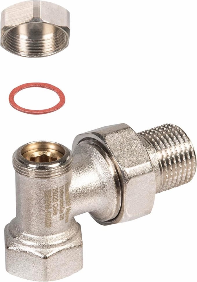 Hoekafsluitbare Radiator Verwarmingscomponent met Schroefverbinding en 3/4 inch Uitloop
