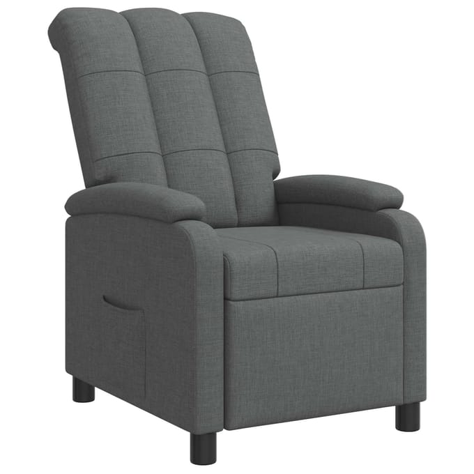vidaXL - Recliner - Donkergrijs - Stof