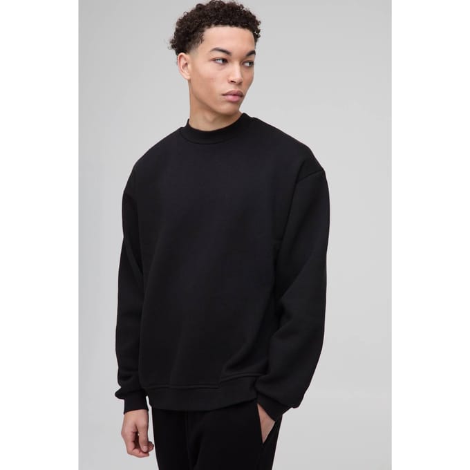 330GSM Oversized Sweatshirt | Black | Size Medium