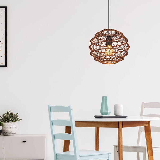 Globo - hanglamp - Senni - bruin - metaal - Ø 29cm - E27 - 15689HB