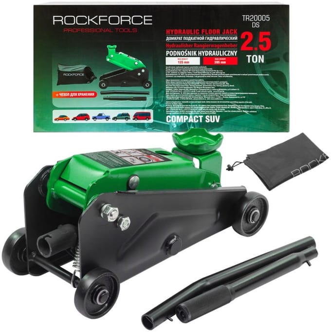 Rockforce - Hydraulische Autokrik - 2,5 Ton - 135-395 mm - Werkplaats