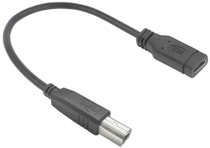 ACT USB Type-C® female naar USB-B 2.0 printer adapterkabel 0,2m AC7462